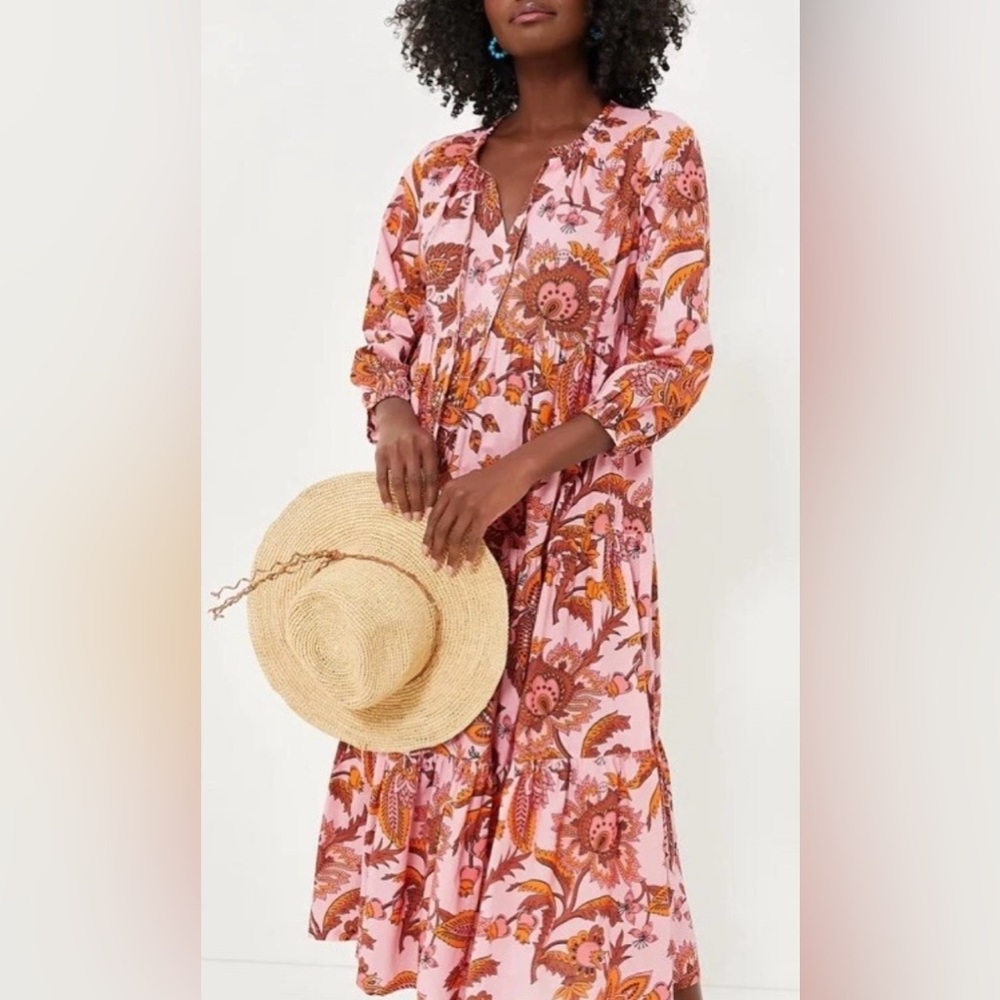Tuckernuck + Hyacinth House Salty Paloma Maxi Dress in Sunset Chintz | M | New - Picture 2 of 14